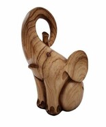 Wood Baby Elephant Statue Light Brown Color Smooth Finish. Hand Carved. ... - $38.43 CAD
