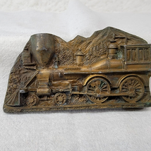 Train Locomotive Belt Buckle Vtg Capt Hawks Sky Patrol Novelty Co Railroad - £9.02 GBP