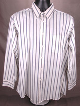Hathaway Shirt-16 1/2-33-Striped-Button Up-Dress Up-Casual-Collar-White-... - £13.41 GBP