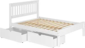 Donco Kids Full Contempo Bed with Dual Under Bed Drawers White Finish - $535.99