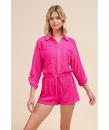 SO ME Textured Knit Button Front Romper - $55.00