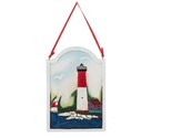 MidwestCBK Lighthouse Scene Christmas Ornament Plaque Coastal Nautical R... - £7.89 GBP