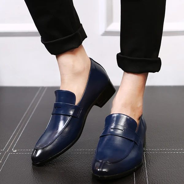 Leather Business Men Dress Loafers Pointy Ox Men  Formal Wedding Shoes - $107.48