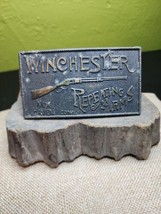 Winchester Repeating Arms Brass Tone Belt Buckle Sears Mens Store VTG US... - $29.69