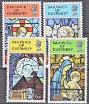 ZAYIX Great Britain Guernsey 86-89 MNH Saints Stained Glass Christmas 011022S05M - £1.19 GBP