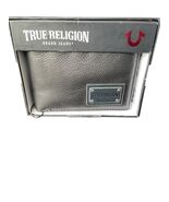 True Religion Bi Fold Wallet Men's Black / Chrome Logo RFID Premium Leat... - $45.00