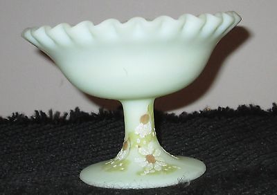 FENTON CANDY DISH FOOTED CUSTARD  HAND PAINTED A SIGNED  PATSY HESAN - $7.12