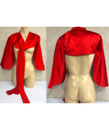 Japanese Asian Haori Shoulder Wrap One Size Red Cultural Front Tie - $11.82