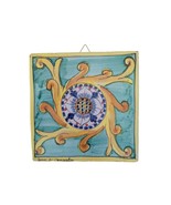 Vintage Duca Di Camastra Terra Cotta Sun Art Tile Hand Painted Italy Signed - $234.54 MXN