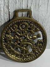 Antique Six Pence 1953 Rustic Brass Medallion  Architectural Salvage Cot... - $19.39