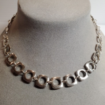 All Solid Sterling 925 Silver Circles in Squares 16&quot; Toggle Clasp Necklace 41.5g - £101.84 GBP