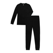Athletic Works Boy&#39;s Thermal Top &amp; Bottom Set, Size XS (4-5) Color Black - £8.55 GBP