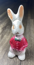 Vintage Nodder Easter Bunny Bobblehead Cast Plaster 5&quot; - £14.37 GBP