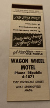 Vintage Matchbook Cover Matchcover Wagon Wheel Motel West Springfield MA - £2.65 GBP