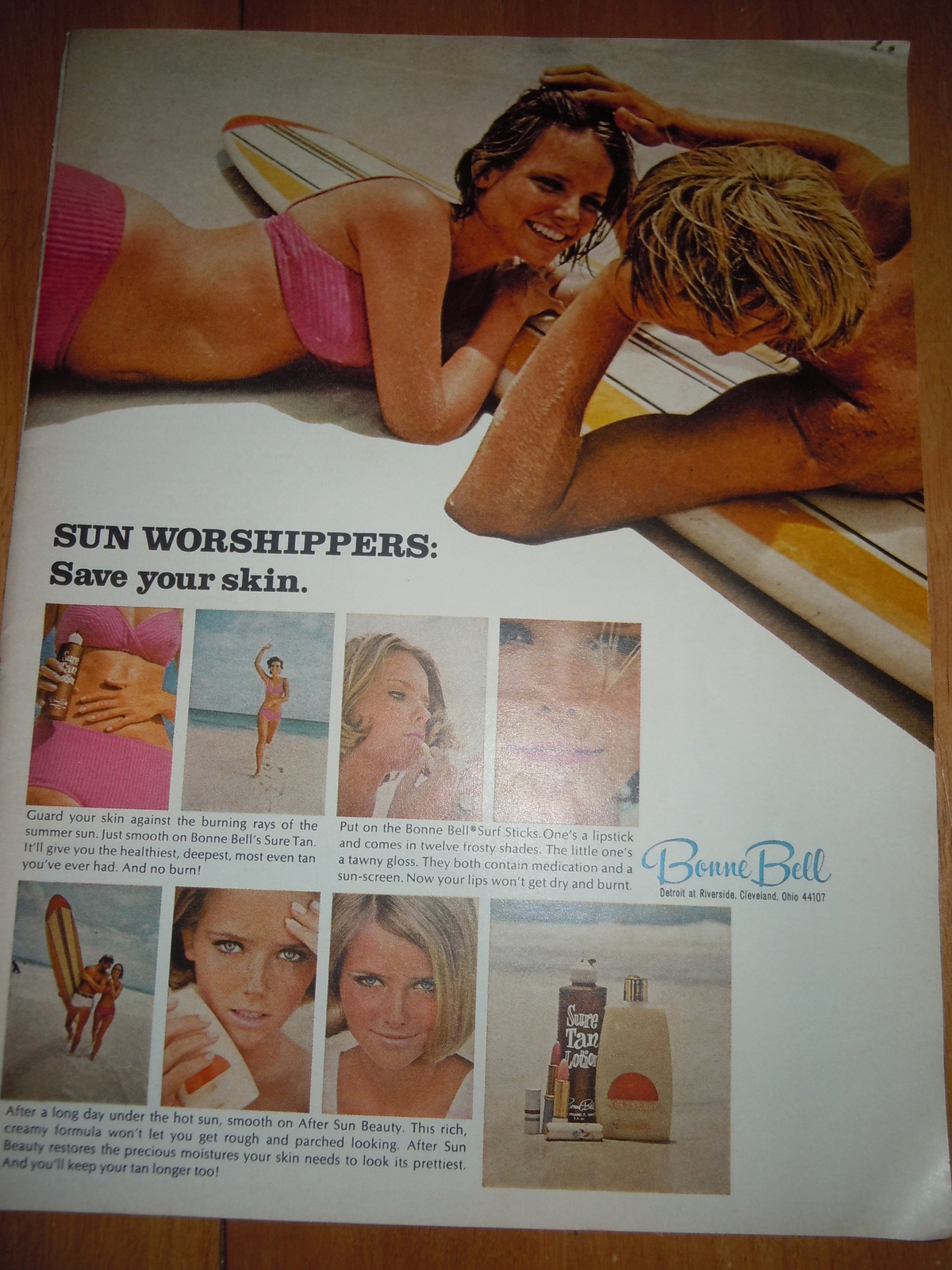 Vintage Bonne Bell Sure Tan Lotions Magazine Advertisement July 1967 - $4.99