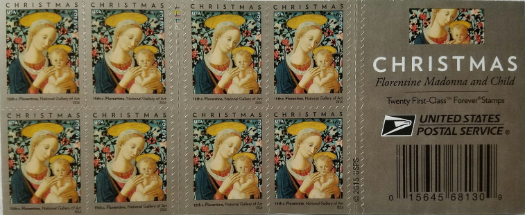 Primary image for Christmas Florentine Madonna and Child First Class (USPS) FOREVER STAMPS 20
