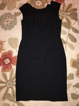 Banana Republic Black Sheath Pencil Silk/Wool Dress Sheer Top Size 6 - £39.30 GBP