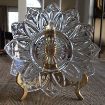 Vintage Federal Glass Petal - Clear  5" Round Coupe 12 Pointed Star Bowl Pretty! - $11.99