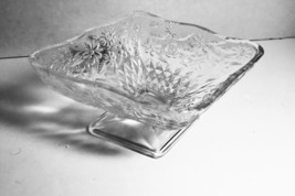 Vintage Indiana Glass Pineapple &amp; Floral Diamond Shape Compote Pedestal ... - £11.98 GBP