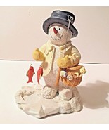 Russ Berrie &quot;Reel Snowman&quot; Ice Sculptures No. 21368 Figurine Ice fishing... - £16.02 GBP