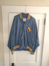 Vintage US Navy Satin Bomber Jacket Mens size XL Blue Military Made in USA - $27.69