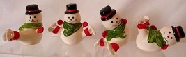 4 Rolly Polly Ice Skating Snowman Figurines Cute! 1980s - £10.32 GBP
