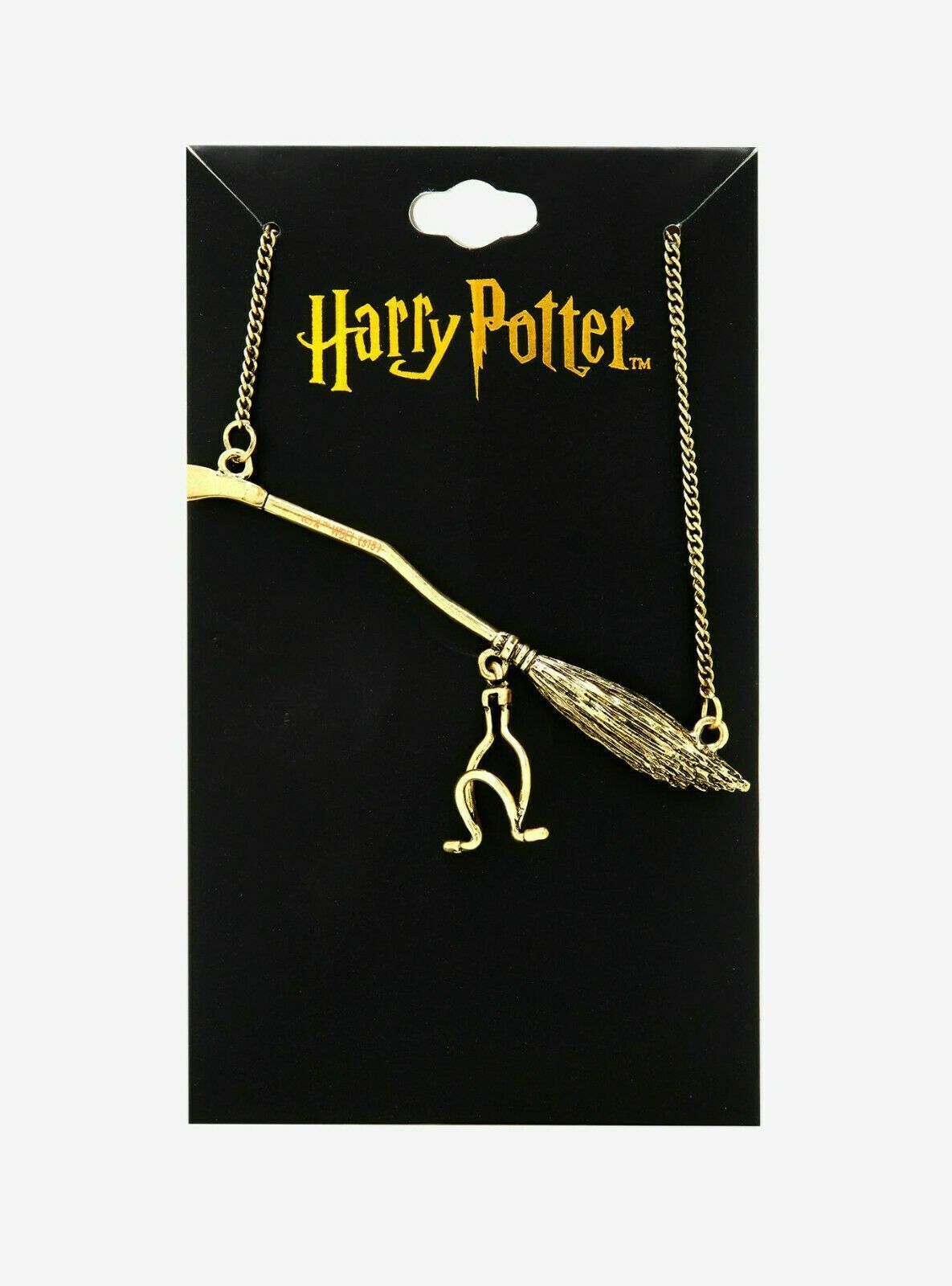 OFFICIALLY LICENSED BIOWORLD HARRY POTTER NIMBUS 2000 GOLD NECKLACE (TRACKING) - £10.93 GBP