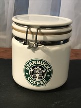Starbucks Bee House Japan  Ceramic White  Coffee Canister 5 1/2 &quot; Tall. - £13.29 GBP