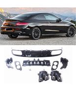 1Set Rear Diffuser Lip + Exhaust Pipe Bracket For Mercedes W205 2015-202... - £372.83 GBP