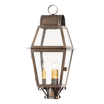 Independence Outdoor Post Light in Solid Weathred Brass - 3 Light - $579.95