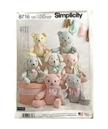 Simplicity 8716 Animals Stuffed Bear, Cat, and Dog Sewing Patterns by El... - £18.92 GBP