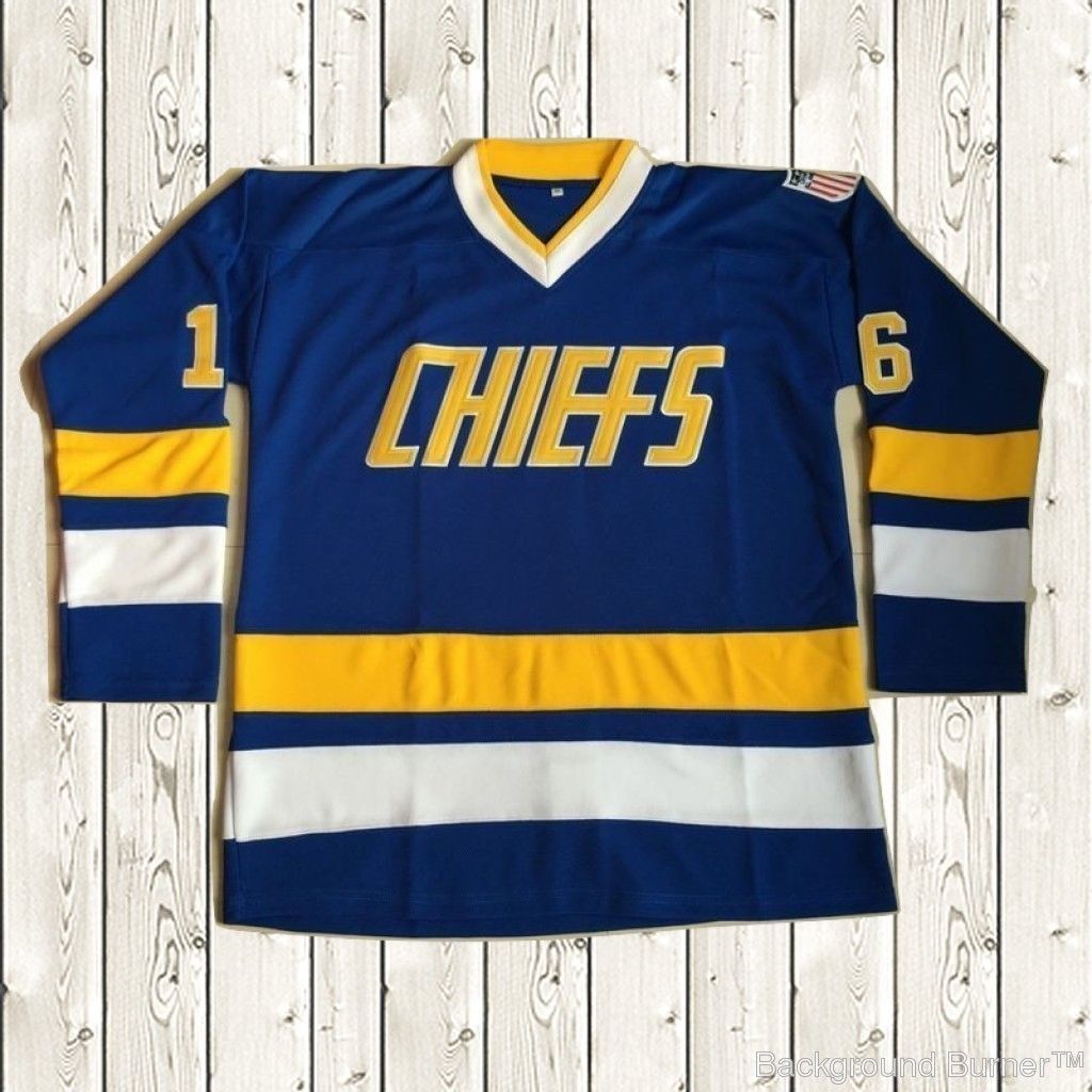 Jack Hanson Charlestown Chiefs Jersey #16 Slap Shot Movie Hockey Stitched Blue - $41.99
