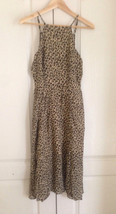 New Abercrombie &amp; Fitch Women Animal Print Strappy Chiffon Lined Maxi Dress S M - £35.51 GBP