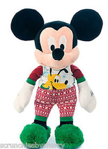 Disney Store Mickey Mouse Holiday Pajamas Plush Toy Pluto 17&#39;&#39; 2015 New - $59.95