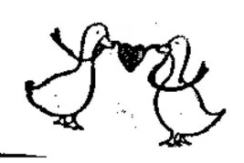 2 Geese holding a heart Rubber Stamp  made in america free shipping ab - $13.63
