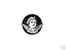 Angel Head in Circle rubber stamp made in USA - $13.63