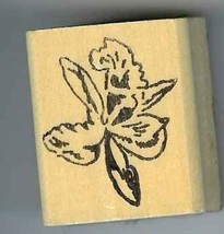 Orchid  tropical flower Rubber Stamp floral made in america free shipping - $13.63