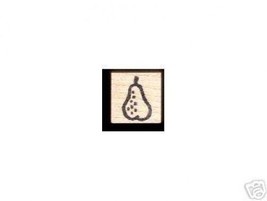 Small Pear fruit rubber stamp folk art - £10.71 GBP