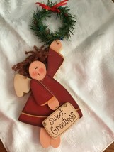 Christmas Angel Door Knob Hanger Farm House Decor Hand Painted - £6.29 GBP