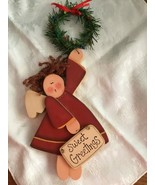 Christmas Angel Door Knob Hanger Farm House Decor Hand Painted - $149.26 MXN