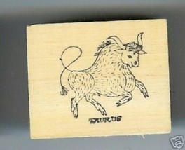 Taurus Zodiac Sign Rubber Stamp April 20-May20 1960&#39;s - £10.74 GBP