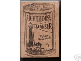 Lighthouse Cleanser rubber stamp light house advertizing - £19.41 GBP