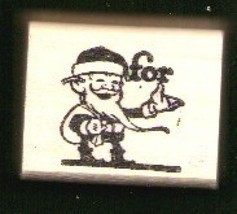 Santa FOR Rubber Stamp made in america free shipping - £10.73 GBP