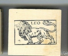 LEO the Lion Rectangular Rubber Stamp of the Zodiac - £12.85 GBP