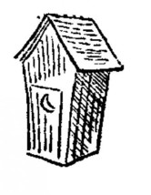 OUTHOUSE out house rubber stamp rustic outside toilet - £10.69 GBP