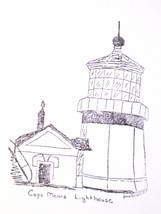 Cape Mears Lighthouse artist signed Rubber Stamp made in america  free shipping - $17.32