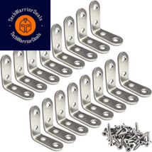 YEWLACA 16 PCS Stainless Steel Corner Braces L Bracket 40*40mm/ 1.6in, Silver  - £17.49 GBP