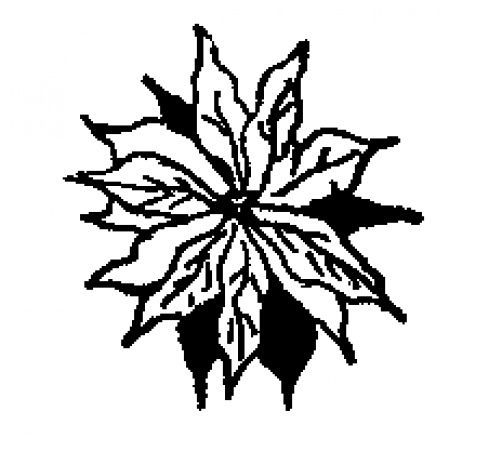 Primary image for Poinsetta flower christmas Rubber Stamp  made in america free shipping