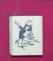 Oriental Asian Gril Dancing w flower #3 Rubber Stamp made in america free ship - $13.63