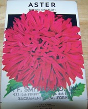 Vintage 1920s Seed packet 4 framing Aster Cre Crimson F F Smith co Sacra... - $13.63